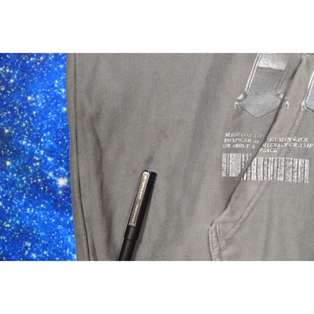 Loiter Anime Samurai Hoodie Mens Large Gray Graphic Pullover Fleece Pocket - Picture 5 of 10